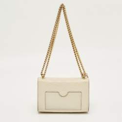 Pre Owned Gucci Off White Guccissima Leather Small Padlock Shoulder Bag