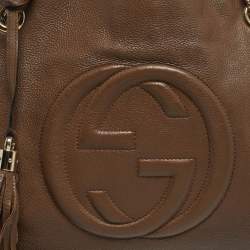 Pre Owned Gucci Brown Leather Medium Soho Chain Shoulder Bag