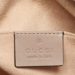Pre Owned Gucci Beige Matelassé Leather Mini GG Marmont Camera Bag