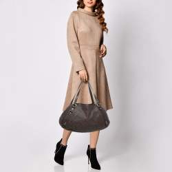 Pre Owned Gucci Dark Brown Guccissima Leather Abbey Hobo