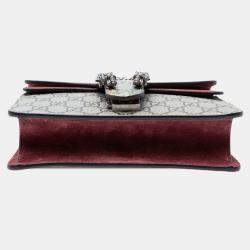 Pre Owned حقيبة كروس بودي غوتشي بيج بني صغيرة GG سوبرين بلومز ديونيسيس