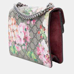 مملوكة مسبقًا Gucci Beige Brown Small GG Supreme Blooms Dionysus Crossbody