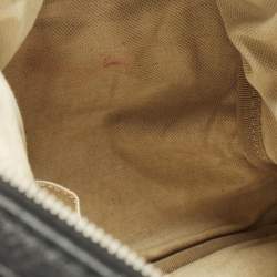 Pre Owned Gucci Web Medium Black Leather Boston Bag