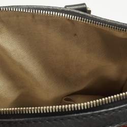 Pre Owned Gucci Web Medium Black Leather Boston Bag