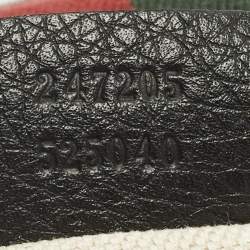 Pre Owned Gucci Web Medium Black Leather Boston Bag