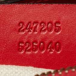 Pre Owned Gucci Joy Medium Red GG Canvas and Leather Boston Bag