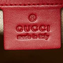 Pre Owned Gucci Joy Medium Red GG Canvas and Leather Boston Bag