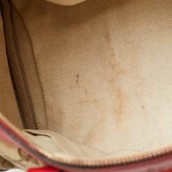 Pre Owned Gucci Joy Medium Red GG Canvas and Leather Boston Bag