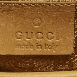 Pre Owned حقيبة غوتشي جلد وكانفاس جاكي أو جي جي بيج/وردي وجلد بقلاب