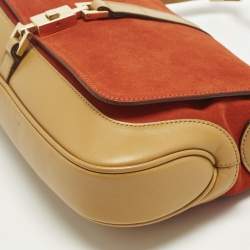 Pre Owned حقيبة غوتشي جلد وكانفاس جاكي أو جي جي بيج/وردي وجلد بقلاب