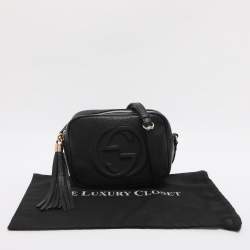 Pre Owned حقيبة كروس غوتشي سوهو صغيرة جلد ميتاليك