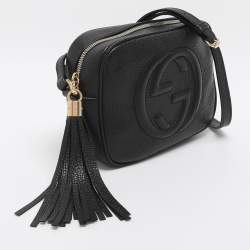 Pre Owned حقيبة كروس غوتشي سوهو صغيرة جلد ميتاليك