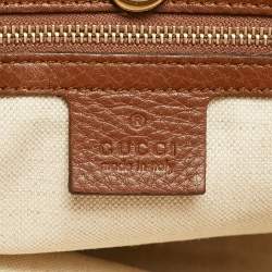 Pre Owned Gucci Bella Brown/Beige GG Canvas and Leather Tote