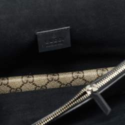 مملوكة مسبقًا حقيبة كتف صغيرة غوتشي دينوسية قماش جي جي سوبريم وزخاف شامواه أسود/بيج