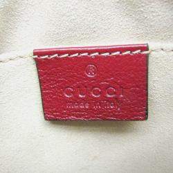 مملوكة مسبقًا Gucci Beige/Red Leather GG Canvas Marmont Small Camera Shoulder Bag