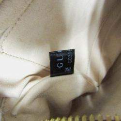 مملوكة مسبقًا Gucci Beige/Red Leather GG Canvas Marmont Small Camera Shoulder Bag