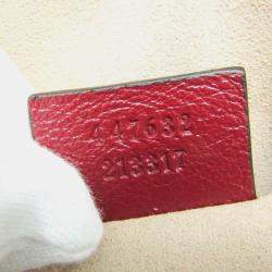 مملوكة مسبقًا Gucci Beige/Red Leather GG Canvas Marmont Small Camera Shoulder Bag