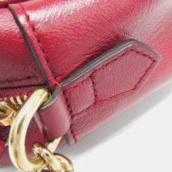 مملوكة مسبقًا Gucci Beige/Red Leather GG Canvas Marmont Small Camera Shoulder Bag