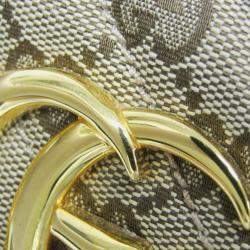 مملوكة مسبقًا Gucci Beige/Red Leather GG Canvas Marmont Small Camera Shoulder Bag