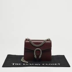 مملوكة مسبقًا حقيبة كتف غوتشي ديونيسوس كريستال جلد بورجوندي صغيرة