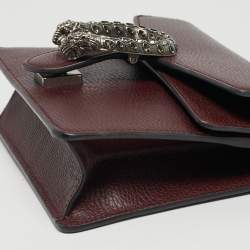 مملوكة مسبقًا حقيبة كتف غوتشي ديونيسوس كريستال جلد  بورجوندي صغيرة