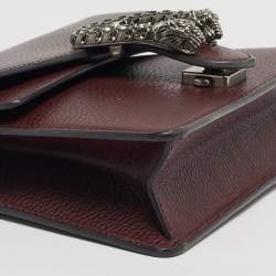 مملوكة مسبقًا حقيبة كتف غوتشي ديونيسوس كريستال جلد بورجوندي صغيرة