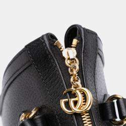 Pre Owned حقيبة غوتشي أوفيديا ويب جلد أسود صغيرة