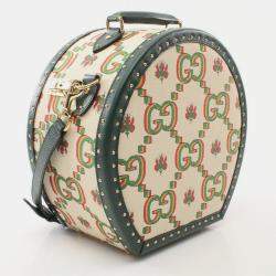 مملوكة مسبقًا Gucci Centennial Gg Flower Jacquard Handbag Coated Canvas Leather Beige Green Multicolor