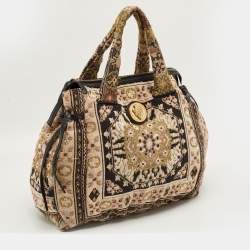 Pre Owned حقيبة يد غوتشي هيستيريا كبيرة قماش نسيجي مطرز متعدد الألوان