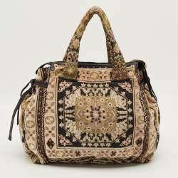 Pre Owned حقيبة يد غوتشي هيستيريا كبيرة قماش نسيجي مطرز متعدد الألوان