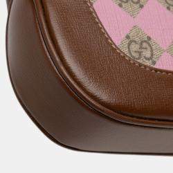مملوكة مسبقًا Gucci Beige Brown Small GG Supreme Web Geometric Jackie 1961 Crossbody