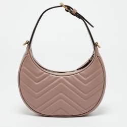 مملوكة مسبقًا Gucci GG Marmont Small Rose Poudre Matelassé Leather Hobo
