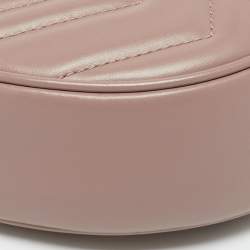 مملوكة مسبقًا Gucci GG Marmont Small Rose Poudre Matelassé Leather Hobo