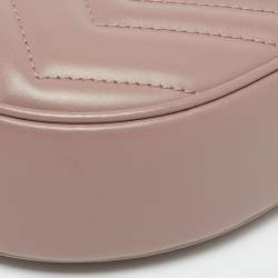 مملوكة مسبقًا Gucci GG Marmont Small Rose Poudre Matelassé Leather Hobo