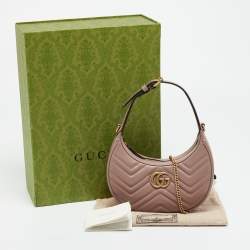مملوكة مسبقًا Gucci GG Marmont Small Rose Poudre Matelassé Leather Hobo
