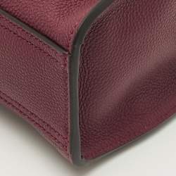 مملوكة مسبقًا حقيبة يد غوتشي جلد أحمر داكن إغلاق خطاف حجم صغير