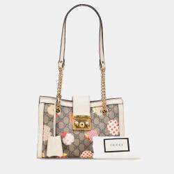 Pre Owned حقيبة يد غوتشي جي جي سوبرين أبل هارت بقفل بني صغيرة