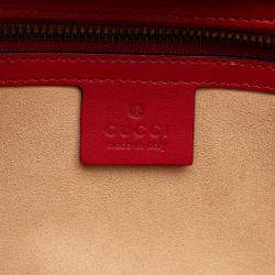 مملوكة مسبقًا حقيبة ساتشيل يد علوية سيلفي صغيرة جلد ماتيلاسي GG أحمر غوتشي