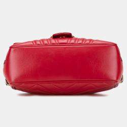 مملوكة مسبقًا حقيبة ساتشيل يد علوية سيلفي صغيرة جلد ماتيلاسي GG أحمر غوتشي