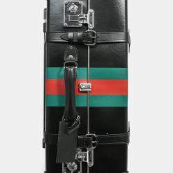 Pre Owned Gucci X Globe Trotter Black Web Suitcase 65