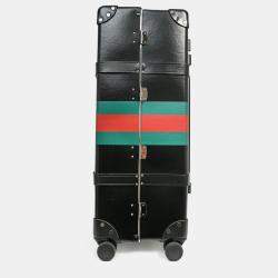 Pre Owned Gucci X Globe Trotter Black Web Suitcase 65