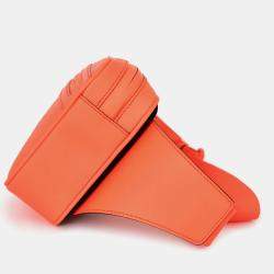 Pre Owned Gucci Neon Orange Leather GG Marmont Belt Bag