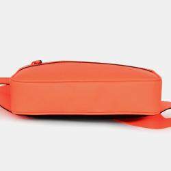 Pre Owned Gucci Neon Orange Leather GG Marmont Belt Bag