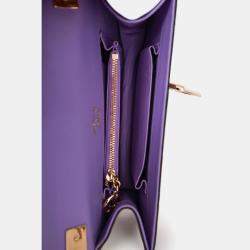 Pre Owned حقيبة سلسلة غوتشي 1973 جلد سحلية أرجوانية شرق غرب