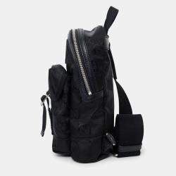 Pre Owned Gucci Black Jumbo GG Nylon Off the Grid Sling Backpack