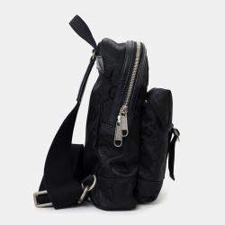 Pre Owned Gucci Black Jumbo GG Nylon Off the Grid Sling Backpack