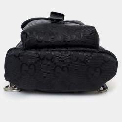 Pre Owned Gucci Black Jumbo GG Nylon Off the Grid Sling Backpack