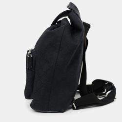 Pre Owned Gucci Black Canvas/Leather Jackie GG Backpack