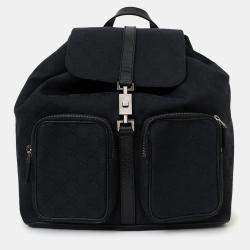 مملوكة مسبقًا Gucci Black Canvas/Leather Jackie GG Backpack