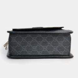 Pre Owned Gucci Black GG Canvas Messenger Bag